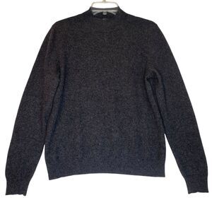 Lord & Taylor Cashmere Mock neck Sweater Women L Gray Old Money Quiet Luxury